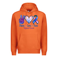 Carrot Peace Love Cure Thyroid Cancer Premium Hoodie - Jasminsmagicworld