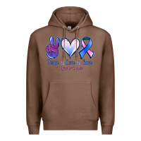 Chestnut Peace Love Cure Thyroid Cancer Premium Hoodie - Jasminsmagicworld