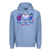 Colony Blue Peace Love Cure Thyroid Cancer Premium Hoodie - Jasminsmagicworld