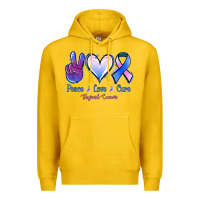 Lemon Peace Love Cure Thyroid Cancer Premium Hoodie - Jasminsmagicworld