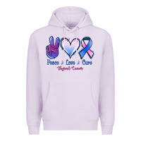 Lilac Peace Love Cure Thyroid Cancer Premium Hoodie - Jasminsmagicworld