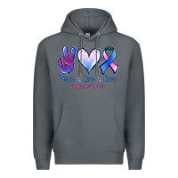 Rock Peace Love Cure Thyroid Cancer Premium Hoodie - Jasminsmagicworld