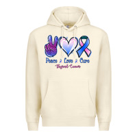 Sandshell Peace Love Cure Thyroid Cancer Premium Hoodie - Jasminsmagicworld