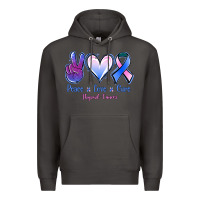 Smoke Peace Love Cure Thyroid Cancer Premium Hoodie - Jasminsmagicworld