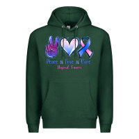 Sports Green Peace Love Cure Thyroid Cancer Premium Hoodie - Jasminsmagicworld