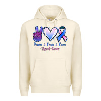 Tofu Peace Love Cure Thyroid Cancer Premium Hoodie - Jasminsmagicworld