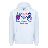White Peace Love Cure Thyroid Cancer Premium Hoodie - Jasminsmagicworld