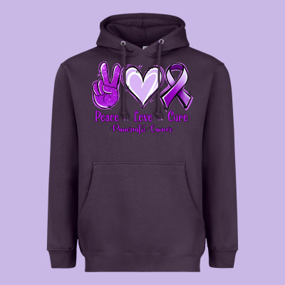 Pace Love Cure Pancreatic Cancer Heavyweight Hoodie Designed By Jasminsmagicworld