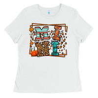 White Fall Autumn Leopard Mini Ladies Tee - LillyAllenDesigns