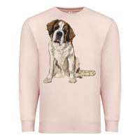 Pale Pink saint bernard Premium Sweatshirt - RanaPortraitStore