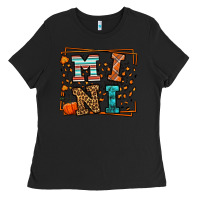Black Fall Autumn Leopard Mini Ladies Tee - LillyAllenDesigns