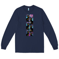 Navy Black Cat Halloween Long Sleeve Tee - LillyAllenDesigns