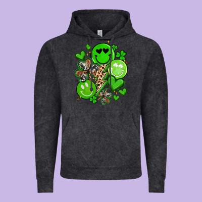 St Patrick's Day Green Smile Vintage Hoodie Designed By Artiststas