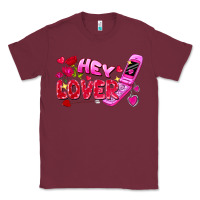 Burgundy Hey lover flip phone Valentine's Day Classic Tee - FaDigitalArtStudio