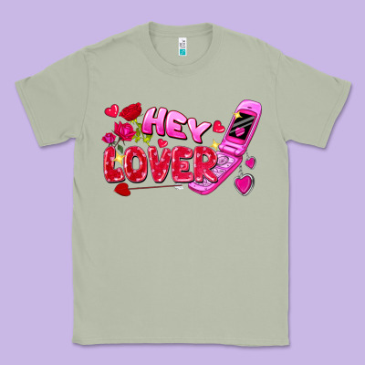 Hey Lover Flip Phone Valentine's Day Classic Tee Designed By Fadigitalartstudio