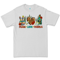 Dove Grey Peace Love Tequila Premium Tee - BundleAndBundleShop