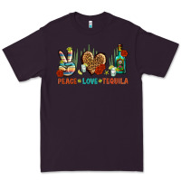 Plum Peace Love Tequila Premium Tee - BundleAndBundleShop