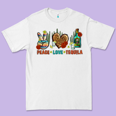 Peace Love Tequila Premium Tee Designed By Bundleandbundleshop