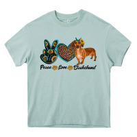 Arona peace love dachshund Heavy Core Tee - RanaPortraitStore