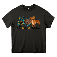Asphalt peace love dachshund Heavy Core Tee - RanaPortraitStore