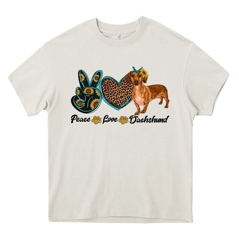 Peace Love Dachshund Heavy Core Tee by RanaPortraitStore | Teevron