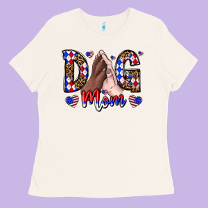 America Dog Mama Ladies Tee Designed By Cowhidedigitalart