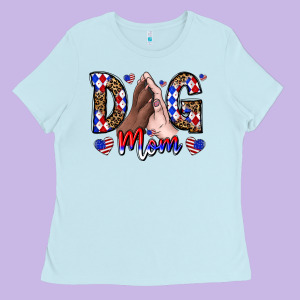 America Dog Mama Ladies Tee Designed By Cowhidedigitalart