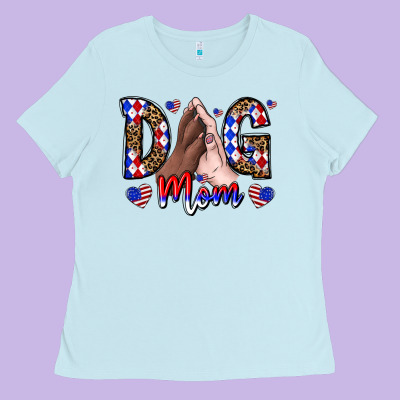 America Dog Mama Ladies Tee Designed By Cowhidedigitalart
