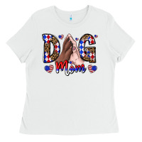 White America Dog Mama Ladies Tee - CowhideDigitalArt