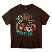 Chocolate Brown One Loved Nurse Heavy Core Tee - FaDigitalArtStudio