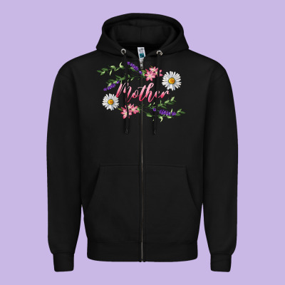 Floral Daisy Mother Zipper Hoodie Designed By Ranaportraitstore