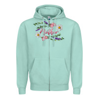 Seafoam Floral Daisy Mother Zipper Hoodie - RanaPortraitStore
