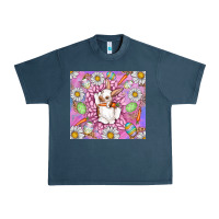 Midnight Navy Easter Bunny Urban Heavy Tee - CowhideDigitalArt
