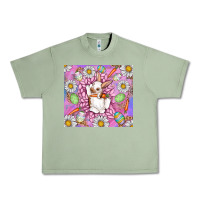 Oil Green Easter Bunny Urban Heavy Tee - CowhideDigitalArt