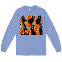 Colony Blue black cat with pumpkins tumbler Long Sleeve Tee - LillyAllenDesigns