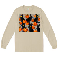 Mushroom black cat with pumpkins tumbler Long Sleeve Tee - LillyAllenDesigns