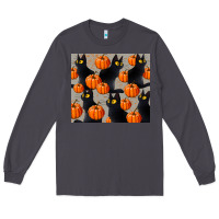 Smoke black cat with pumpkins tumbler Long Sleeve Tee - LillyAllenDesigns
