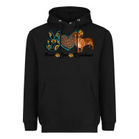 Black peace love dachshund Heavyweight Hoodie - RanaPortraitStore
