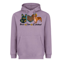 Lavender peace love dachshund Heavyweight Hoodie - RanaPortraitStore