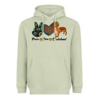 Matcha peace love dachshund Heavyweight Hoodie - RanaPortraitStore