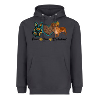 Smoke peace love dachshund Heavyweight Hoodie - RanaPortraitStore