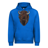 Cobalt american bison Urban Hoodie - RanaPortraitStore