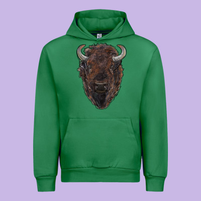 American Bison Urban Hoodie Designed By Ranaportraitstore