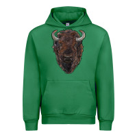 Emerald american bison Urban Hoodie - RanaPortraitStore