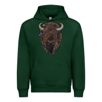 Foreset Green american bison Urban Hoodie - RanaPortraitStore