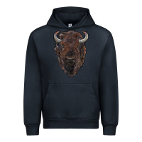 Navy american bison Urban Hoodie - RanaPortraitStore