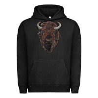 Pigment Black american bison Urban Hoodie - RanaPortraitStore