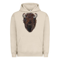 Pigment French Oak american bison Urban Hoodie - RanaPortraitStore