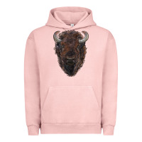 Pigment Salmon american bison Urban Hoodie - RanaPortraitStore