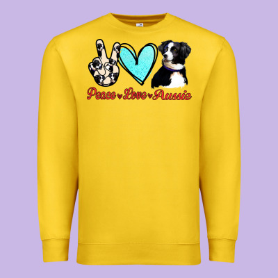 Peace Love Aussie Premium Sweatshirt Designed By Jasminsmagicworld